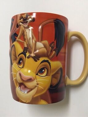 Disney Parks The Lion King Coffee Mug Raised 3D Simba Pumbaa Timon BIG 16 oz
